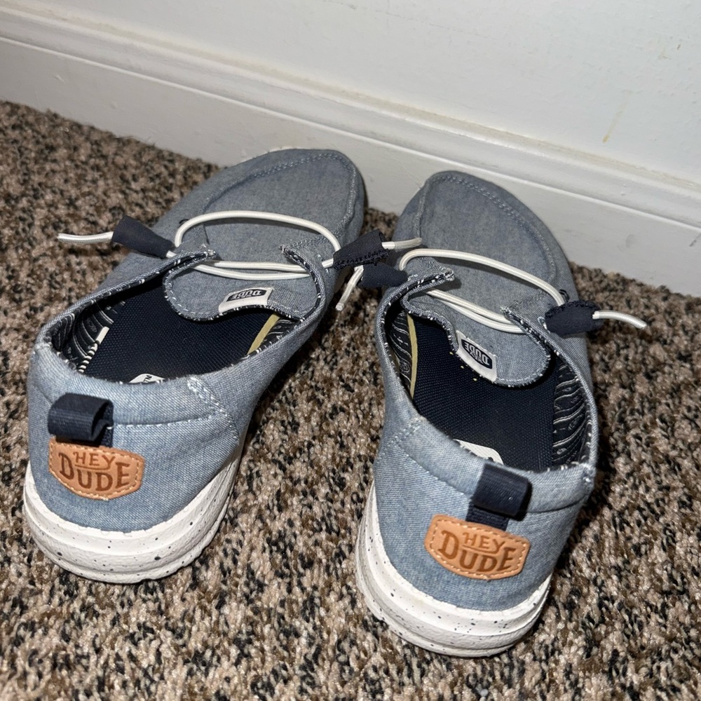 Hey Dudes - Denim Blue and White w/ Aztec inside shoe